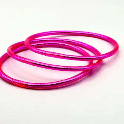 Bracelets - Jonc  bouddhiste fin 2 mm PINK - JOLIE JULIE