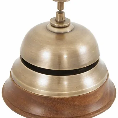 Objets de décoration - Cloche de comptoir, finition laiton vieilli, diam. 11 cm - TRADE WINDS