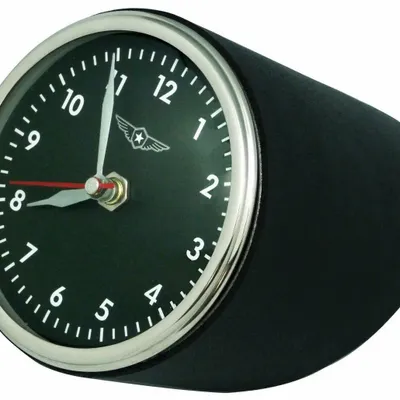 Montres et horlogerie - Pendulette de bureau, cadran aviation, D.11.5 cm - TRADE WINDS