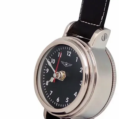 Montres et horlogerie - Montre à poser, pendulette de bureau, D.10 cm, H.19 cm - TRADE WINDS