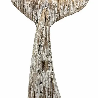 Objets de décoration - Queue de baleine aspect bois flotte, H. 36 cm x larg. 20 cm - TRADE WINDS
