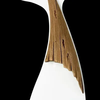 Objets de décoration - Queue de baleine en métal blanc et bois, H. 48 cm x larg. 26 cm - TRADE WINDS