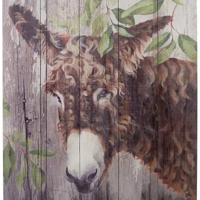 Tableaux - Tableau baudet du Poitou sur base bois (pin) - dim. 33x25 cm - TRADE WINDS