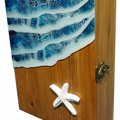 Autres décorations murales - Boite a clés écume, bois, H. 25 x 18 x 6 cm - TRADE WINDS