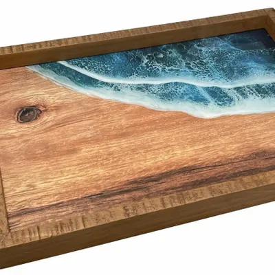 Plateaux - Plateau écume en bois, 40 x 27 x 3,5 cm - TRADE WINDS