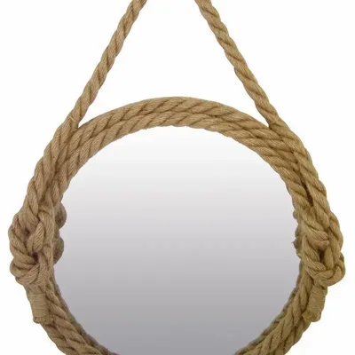 Miroirs - Miroir avec cordage, noeud en huit, coul. chanvre, diam. 32 cm UV2 - TRADE WINDS