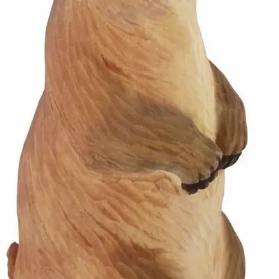 Sculptures, statuettes et miniatures - Marmotte en bois, H : 20 cm - TRADE WINDS