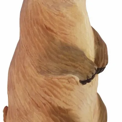 Sculptures, statuettes and miniatures - Wooden marmot, H : 11''4/5 - TRADE WINDS