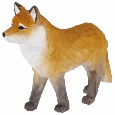 Sculptures, statuettes et miniatures - Renard en bois sculpté, H. 10 cm - TRADE WINDS