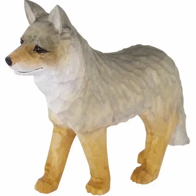 Sculptures, statuettes et miniatures - Loup en bois sculpté, H. 10 cm - TRADE WINDS