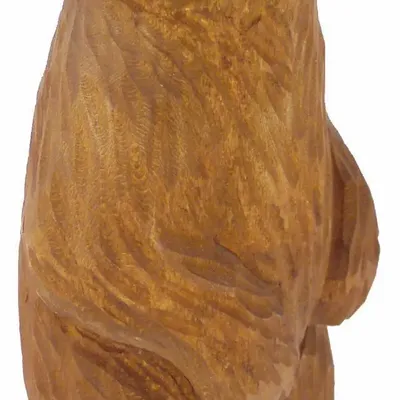 Sculptures, statuettes and miniatures - Wooden standing bear H : 8" - TRADE WINDS
