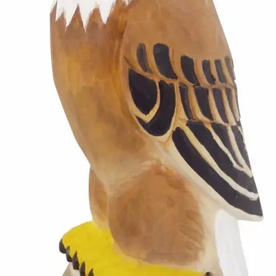 Sculptures, statuettes et miniatures - Aigle sur socle en bois sculpté, H. 30 cm - TRADE WINDS