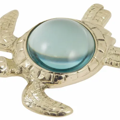 Presse-papier - Loupe presse papier tortue marine, Laiton - 16.5 cm - TRADE WINDS