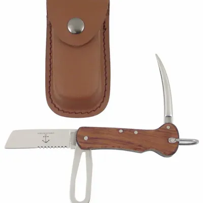 Couteaux - Couteau du marin en bois, pochette cuir - TRADE WINDS