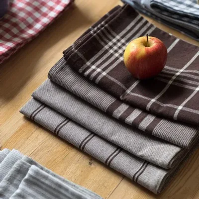 Torchons textile - Torchon de cuisine recyclé Recycling , 4 motifs ,Marron/Beige 50x70cm - BY WILLE