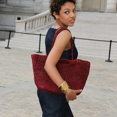Sacs et cabas - Sac raphia ELLA (Bordeaux) - KLEO