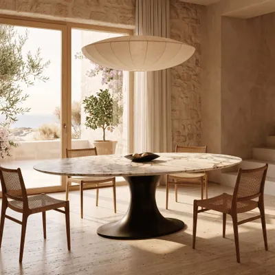 Tables Salle à Manger - Table à manger Vesia ovale - EMPREINTE DU TEMPS