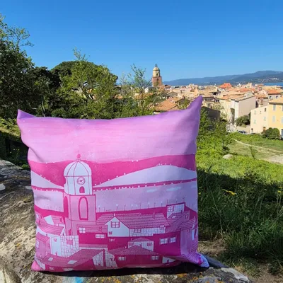 Cushions - SAINT-TROPEZ CUSHION - AMANDINE REALE CREATIVE ARTIST