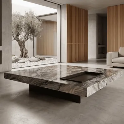 Tables basses - Table basse Elyra marbre - EMPREINTE DU TEMPS