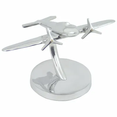 Objets de décoration - Avion en aluminium a poser - dim. 16.5x24.5xh.16 cm - TRADE WINDS