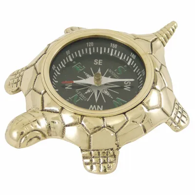 Presse-papier - Tortue boussole presse papier laiton 9,5 cm - TRADE WINDS