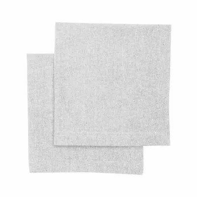 Linge de table textile - SERVIETTE RECYCLÉE 2-PACK ELIN, GRIS CLAIR/BLANC 45x45cm - BY WILLE