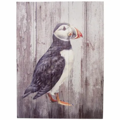Tableaux - Tableau macareux sur base bois (pin) - dim. 33x25 cm - TRADE WINDS