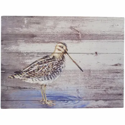 Tableaux - Tableau becassine des marais sur base bois (pin) - dim. 33x25 cm - TRADE WINDS