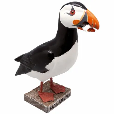 Sculptures, statuettes and miniatures - Wooden puffin, H : 9''1/2 - TRADE WINDS