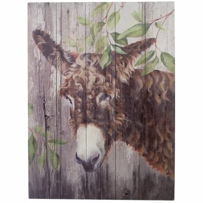 Tableaux - Tableau baudet du Poitou sur base bois (pin) - dim. 33x25 cm - TRADE WINDS