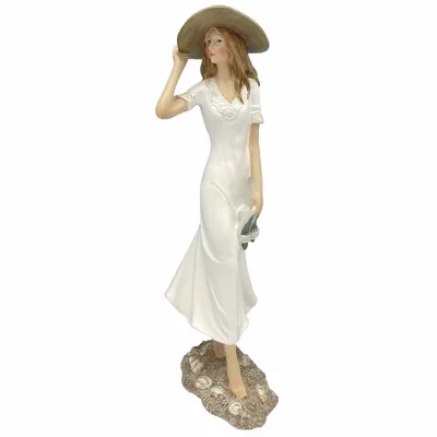 Sculptures, statuettes et miniatures - Promeneuse sur le sable, polyrésine, H. 24 cm - TRADE WINDS