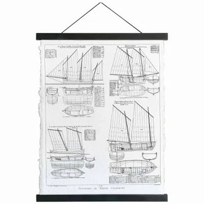 Other wall decoration - 4 ships parchment canvas, 14"x18" - TRADE WINDS