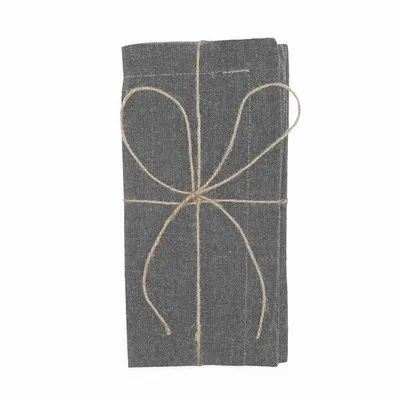 Table linen - SERVIETTE RECYCLÉE 2-PACK ELIN, GRIS FONCÉ/GRIS 45x45cm - BY WILLE