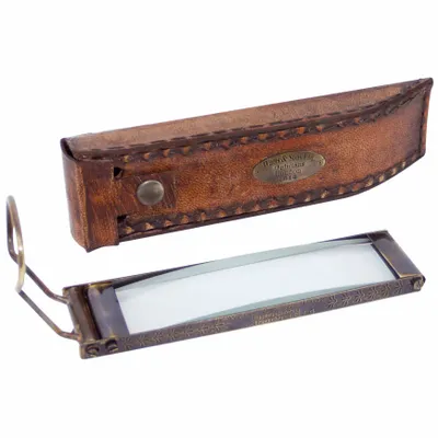Other office supplies - Working magnifier with leather pouch, reproduction from the London opticians Watts & Sons, 1814, magnification x2,5 - TRADE WINDS