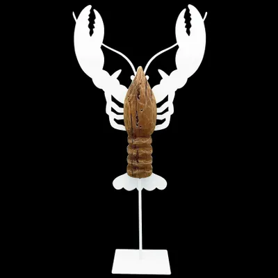 Objets de décoration - Homard à poser en métal blanc et bois, H. 43 cm x L. 21 cm - TRADE WINDS