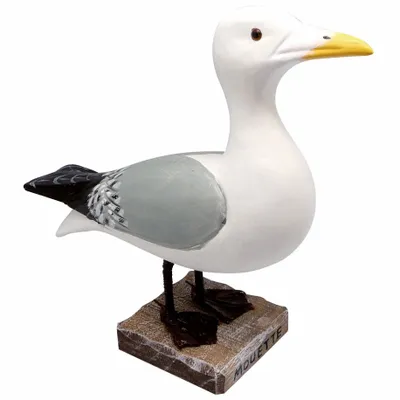 Sculptures, statuettes et miniatures - Mouette bec jaune en bois, H : 23 cm (UV2) - TRADE WINDS