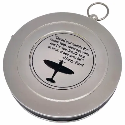 Decorative objects - Nickel finish Aviation compass with velvet pouch D. 3" - TRADE WINDS