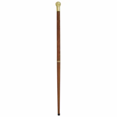 Objets de décoration - Canne de marche en bois av pommeau en L, équipée d'1 boussole et fiole secrète - H. 91 cm - TRADE WINDS