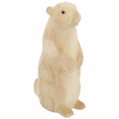 Sculptures, statuettes et miniatures - Marmotte en bois brut, H : 30 cm - TRADE WINDS
