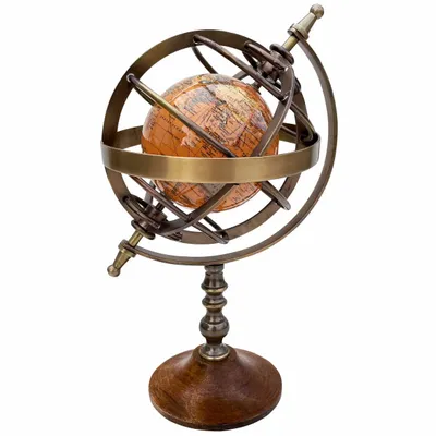 Objets de décoration - Sphere armillaire et son globe terrestre H : 31 cm - TRADE WINDS
