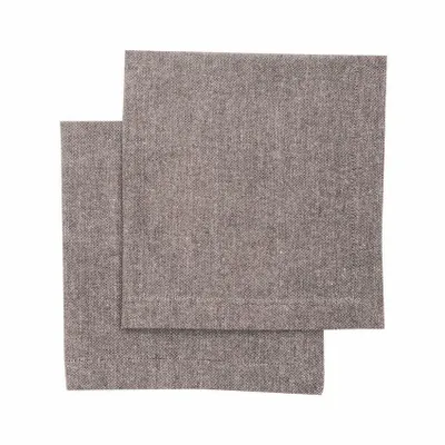 Linge de table textile - SERVIETTE RECYCLÉE 2-PACK ELIN, MARRON CLAIR/BEIGE 45x45cm - BY WILLE