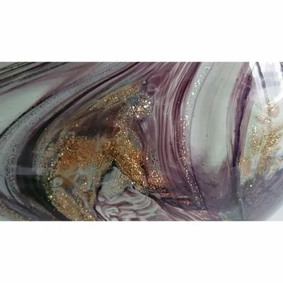 Objets de décoration - Oiseau violet en verre pailleté dore, L : 15 cm - TRADE WINDS