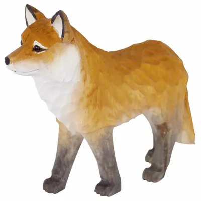 Sculptures, statuettes et miniatures - Renard en bois sculpté, H. 10 cm - TRADE WINDS