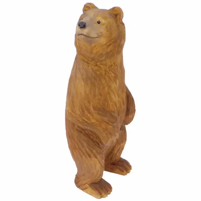 Sculptures, statuettes et miniatures - Ours debout en bois sculpté, H. 20 cm - TRADE WINDS
