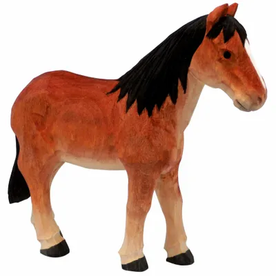 Sculptures, statuettes and miniatures - Wooden horse H : 5"9/10 - TRADE WINDS