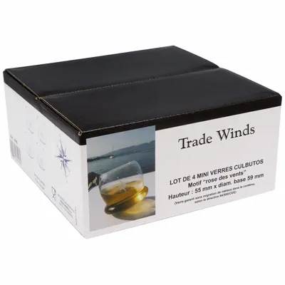 Glass - Rocking glass, H : 2", set of 4 - TRADE WINDS