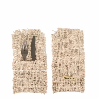 Table linen - The Oh My Gee Cutlery Holder - Beige - BAZAR BIZAR LIVING