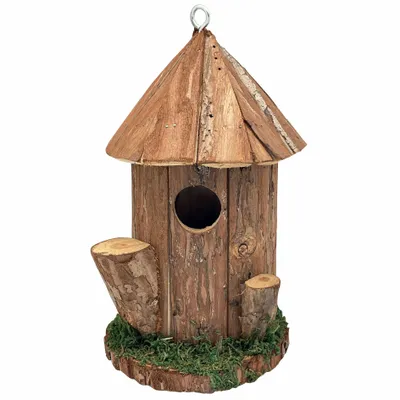 Ornements - Nichoir de la forêt, en sapin, trou D. 32 mm, H 23 x l 17 x prof. 16cm - TRADE WINDS