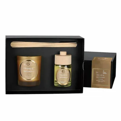 Candles - NUMBERS COLLECTION NUM.6 ORCHID & PACHOULI SET OF CANDLE AND DIFFUSER - CERABELLA SL