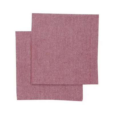 Table linen - SERVIETTE RECYCLÉE 2-PACK ELIN, ROUGE FONCÉ/BEIGE 45x45cm - BY WILLE